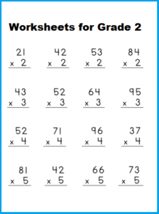 Multiplication Worksheet For Grade 2 with Pictures